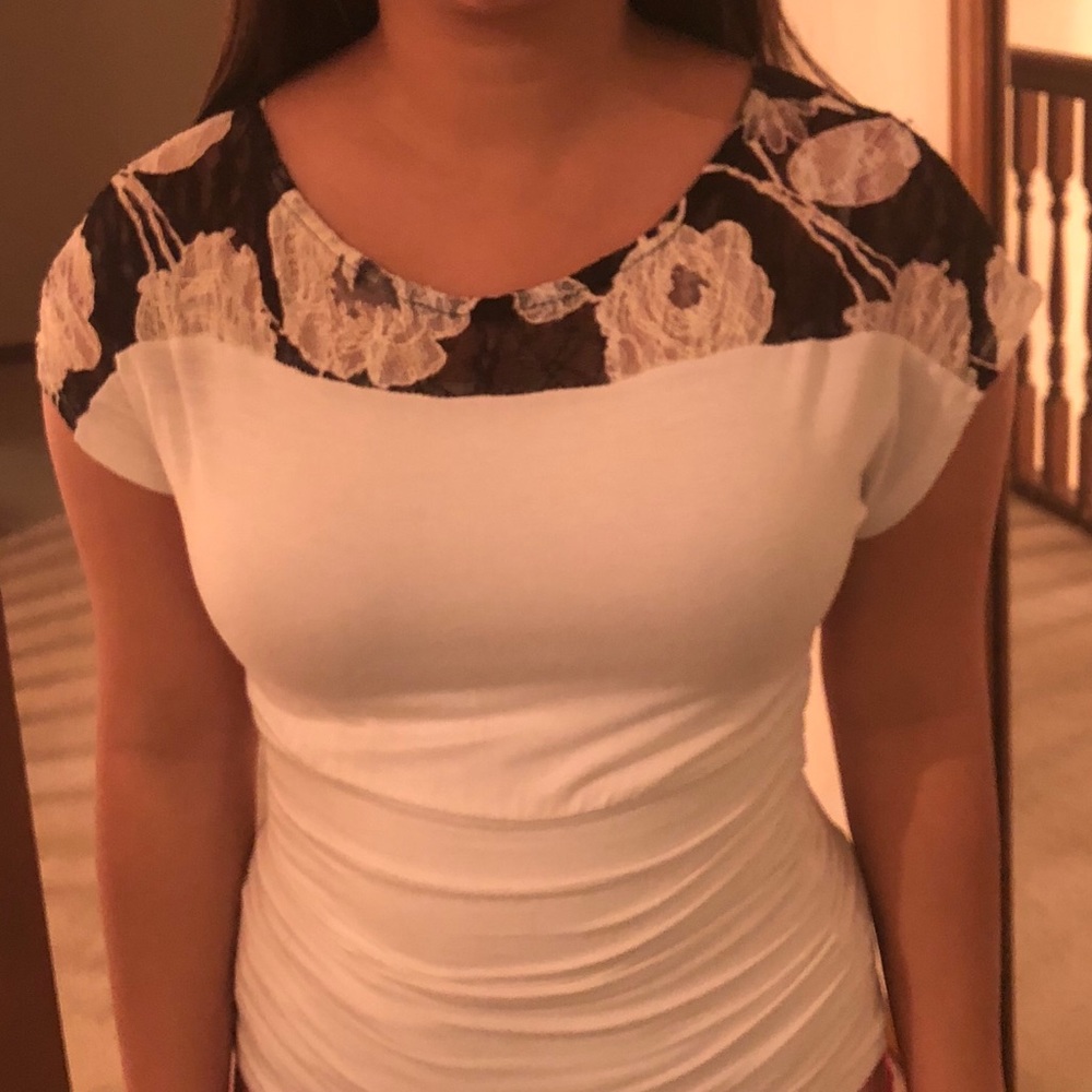 White shirt with mesh